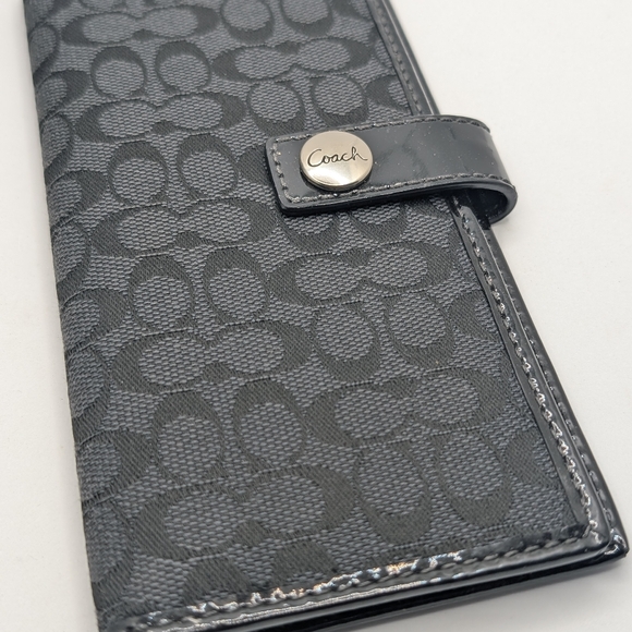 Coach slim Long Black Monogram Card Holder Wallet - Picture 3 of 8